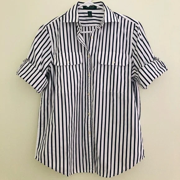 Ralph Lauren Women’s Cotton Striped Shirt - Picture 3 of 7